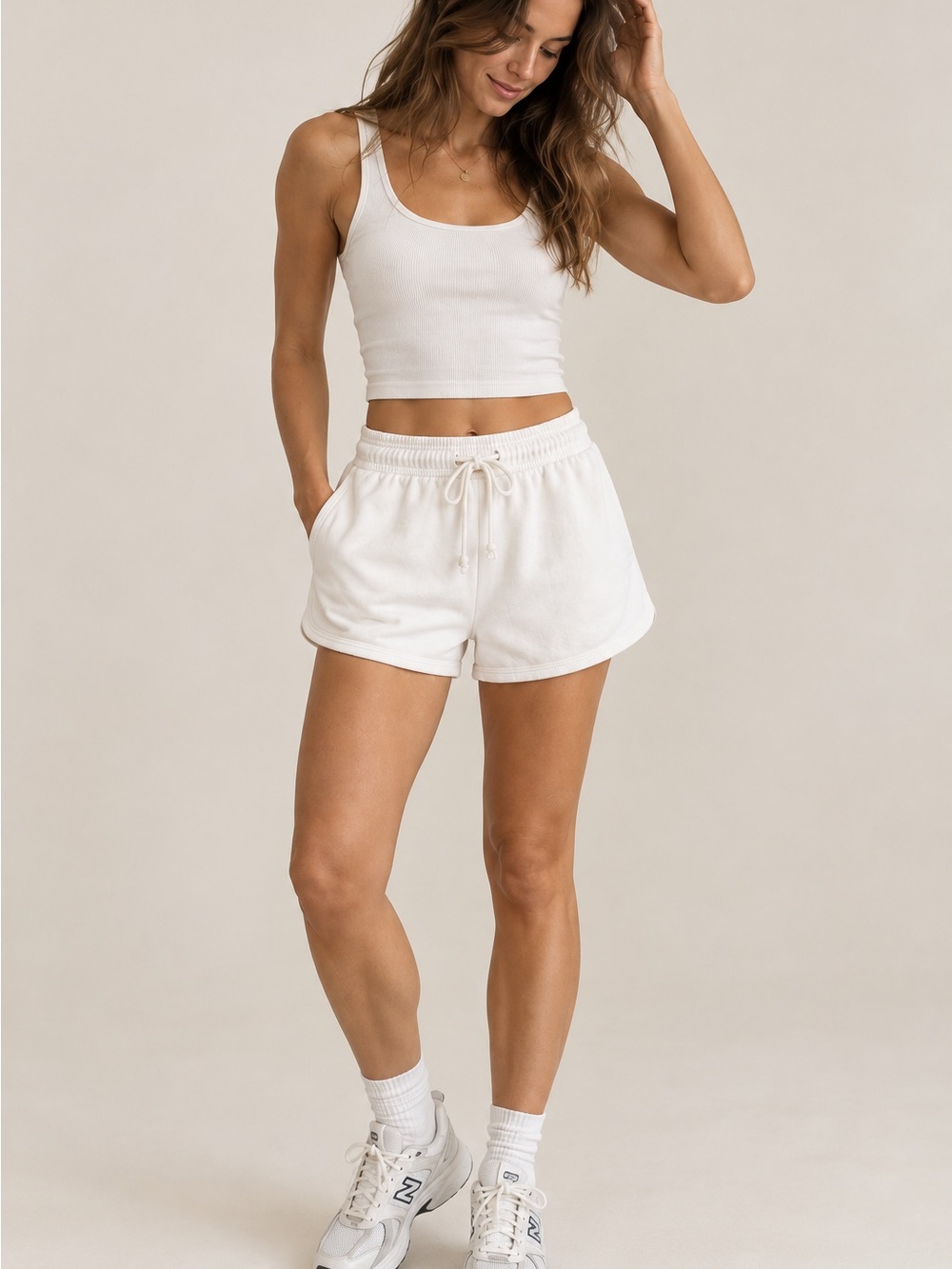 Reformation Jeans White Organic Cotton Sweat Shorts Size M